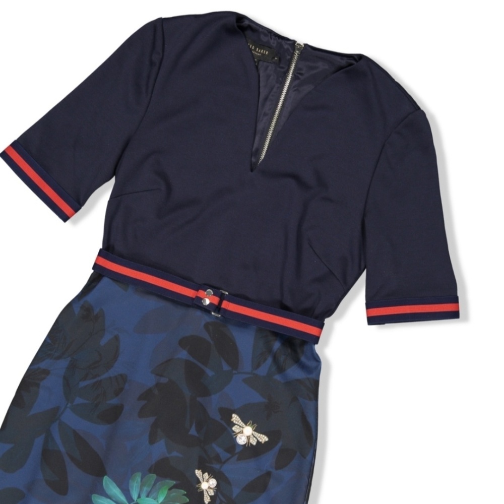 🍒NWT🍒 TED BAKER YALILA HOUDINII BODYCON DRESS 1 - Picture 5 of 8